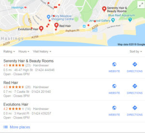 Image of an example Google Places For Business Listing