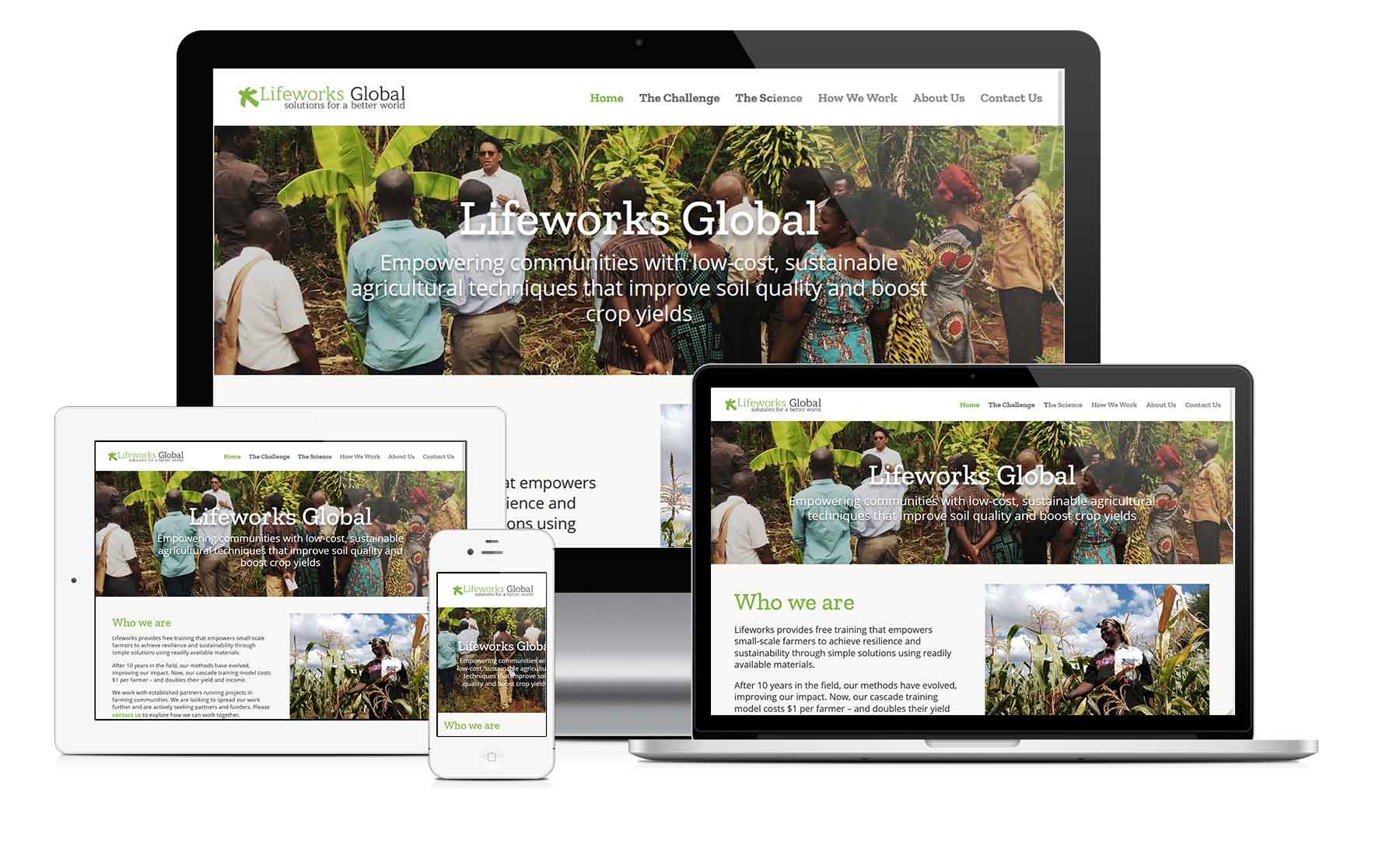 Lifeworks Global website as seen on different devices